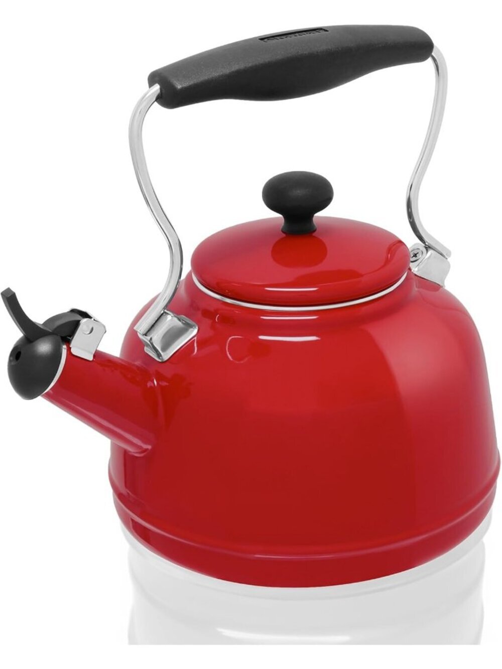 Chili Red Kitchen Whistling Tea kettle 1. 7Quart Enamel Stainless Steel Pot